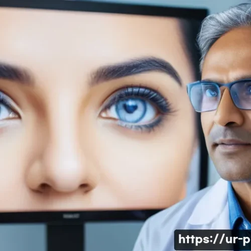 눈 재수술 성공 사례 - A compassionate ophthalmologist, a woman of South Asian descent in her late 40s, is warmly reassurin...