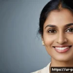 광대 축소술 후기 - A detailed, realistic portrait of a confident South Asian woman in her mid-30s, showcasing balanced ...