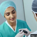 성형외과 마케팅 전략 - A professional plastic surgery clinic setting featuring a diverse group of South Asian women of vari...