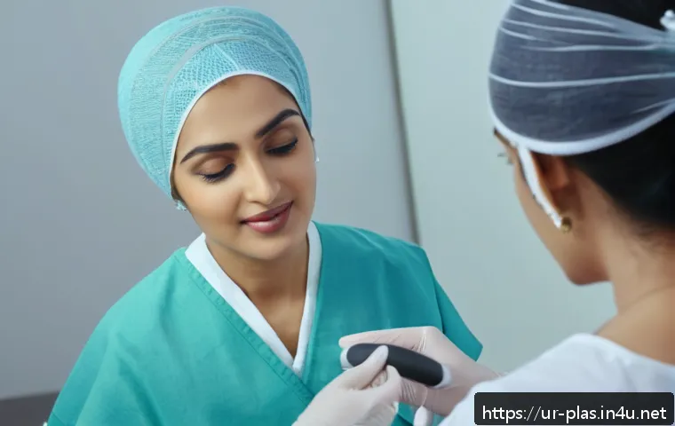 성형외과 마케팅 전략 - A professional plastic surgery clinic setting featuring a diverse group of South Asian women of vari...